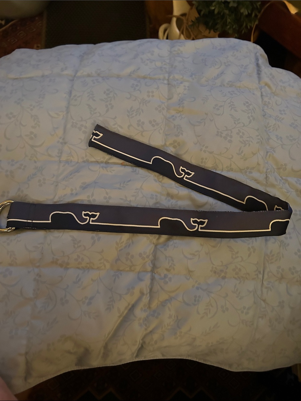 Vineyard Vines Navy Whale Print Web Belt